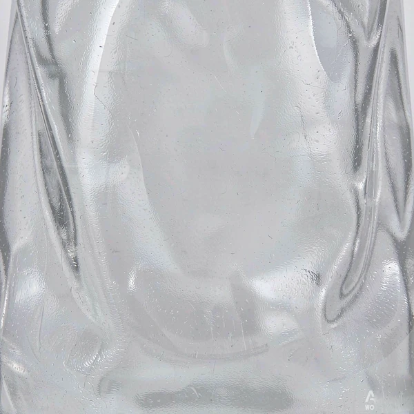 Macro view of a smooth transparent clear PVC film surface